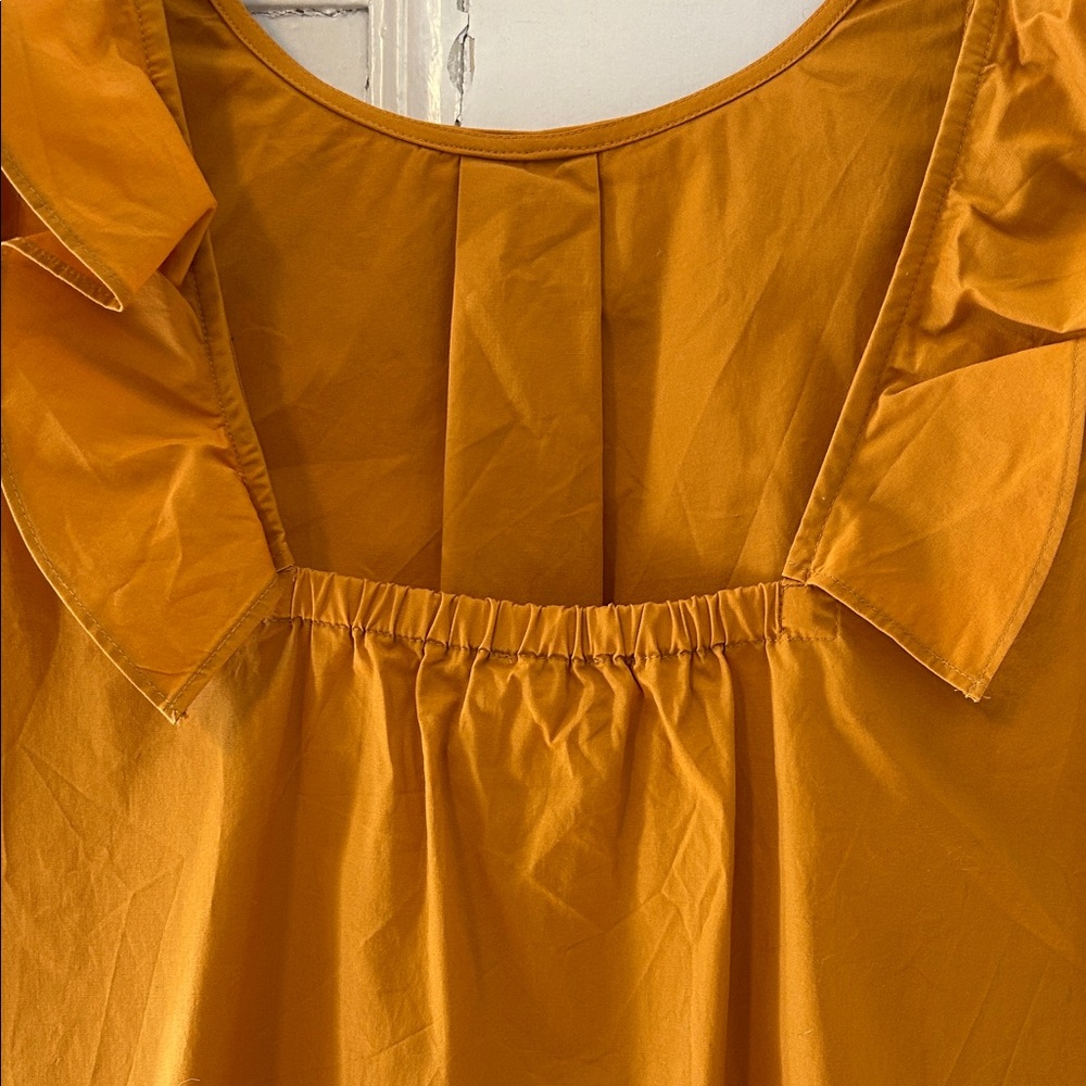 J. Crew Mustard Ruffled Blouse - Picture 4 of 7